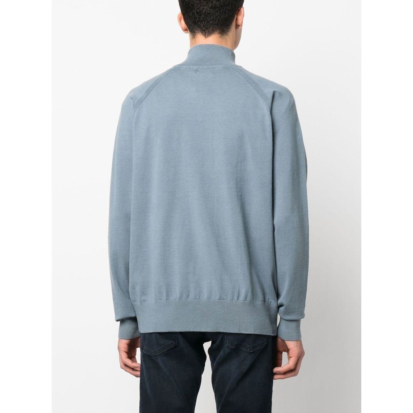 CALVIN KLEIN vyriškas pilkas megztinis Tencel-blend quarter sweater