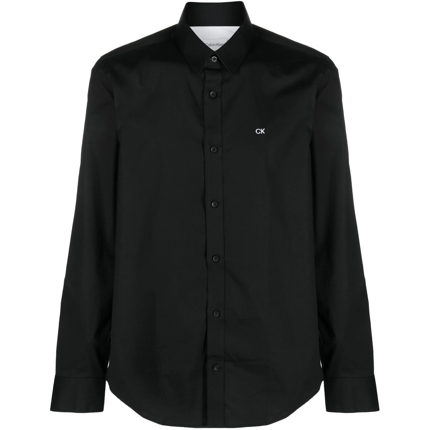 CALVIN KLEIN vyriški juodi marškiniai Poplin stretch slim shirt