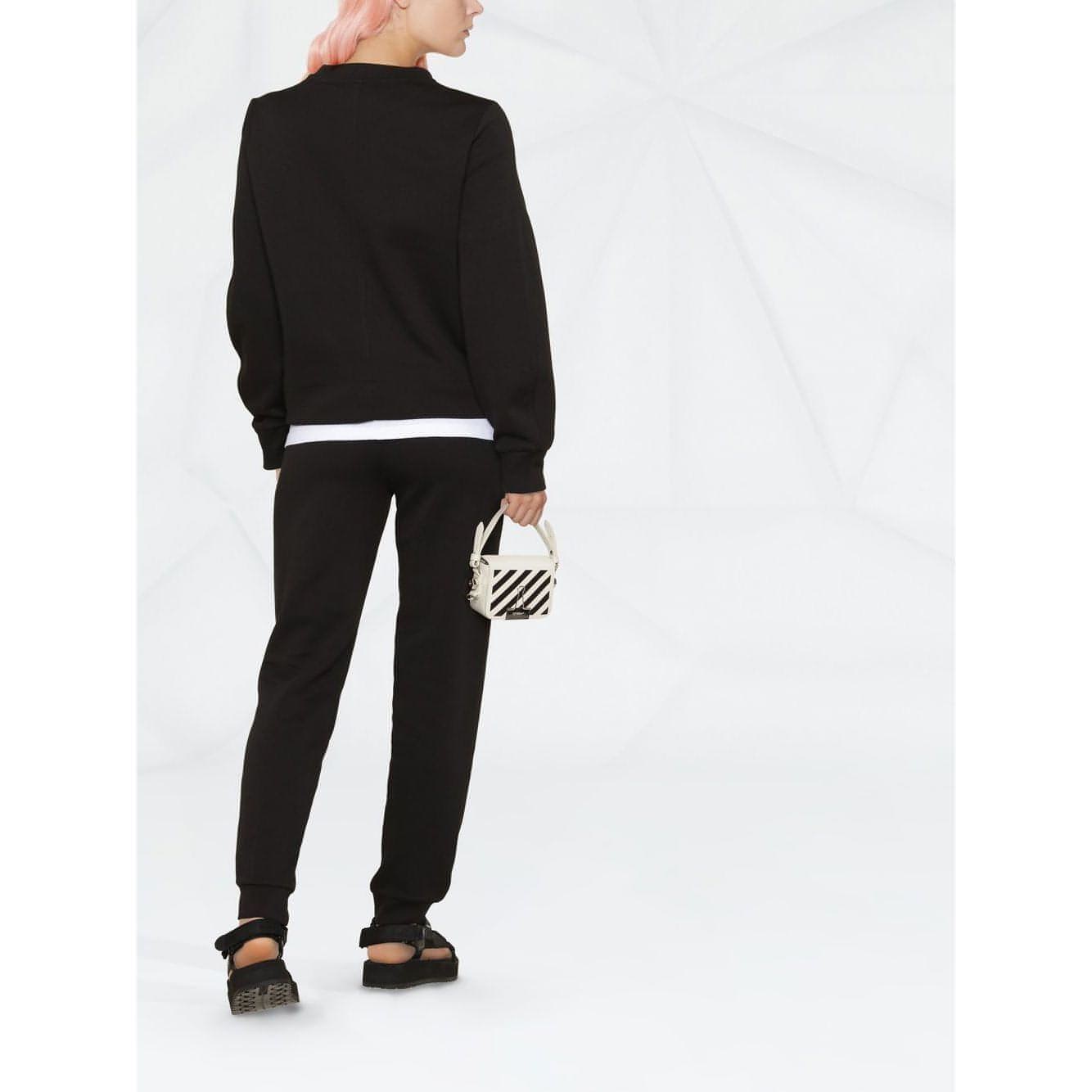 CALVIN KLEIN moteriški juodi marškinėliai ilgomis rankovėmis, sportinio stiliaus