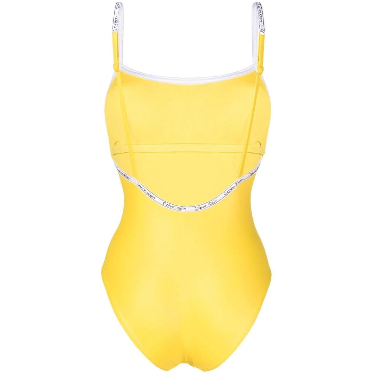 CALVIN KLEIN UW moteriškas geltonas maudymosi kostiumėlis Scoop back