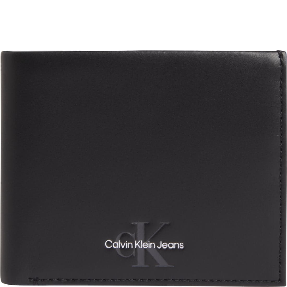 CALVIN KLEIN JEANS vyriška juoda piniginė Monogram bifold wallets