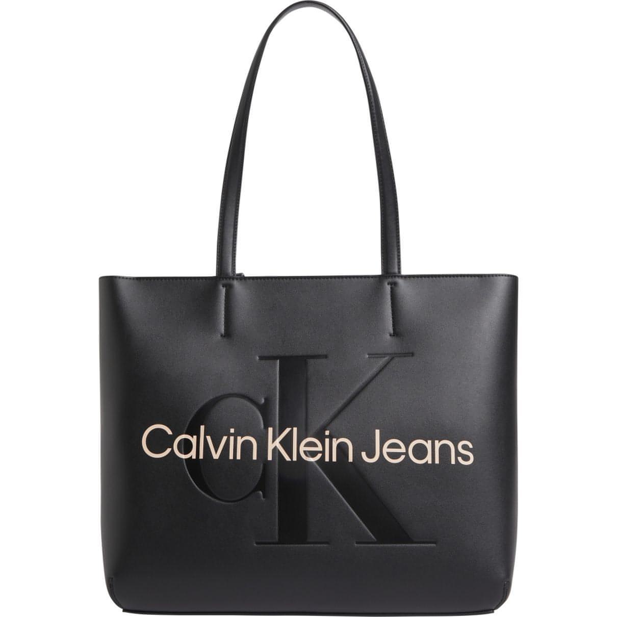 CALVIN KLEIN JEANS moteriškas juodas krepšys Sculpted shopper mono