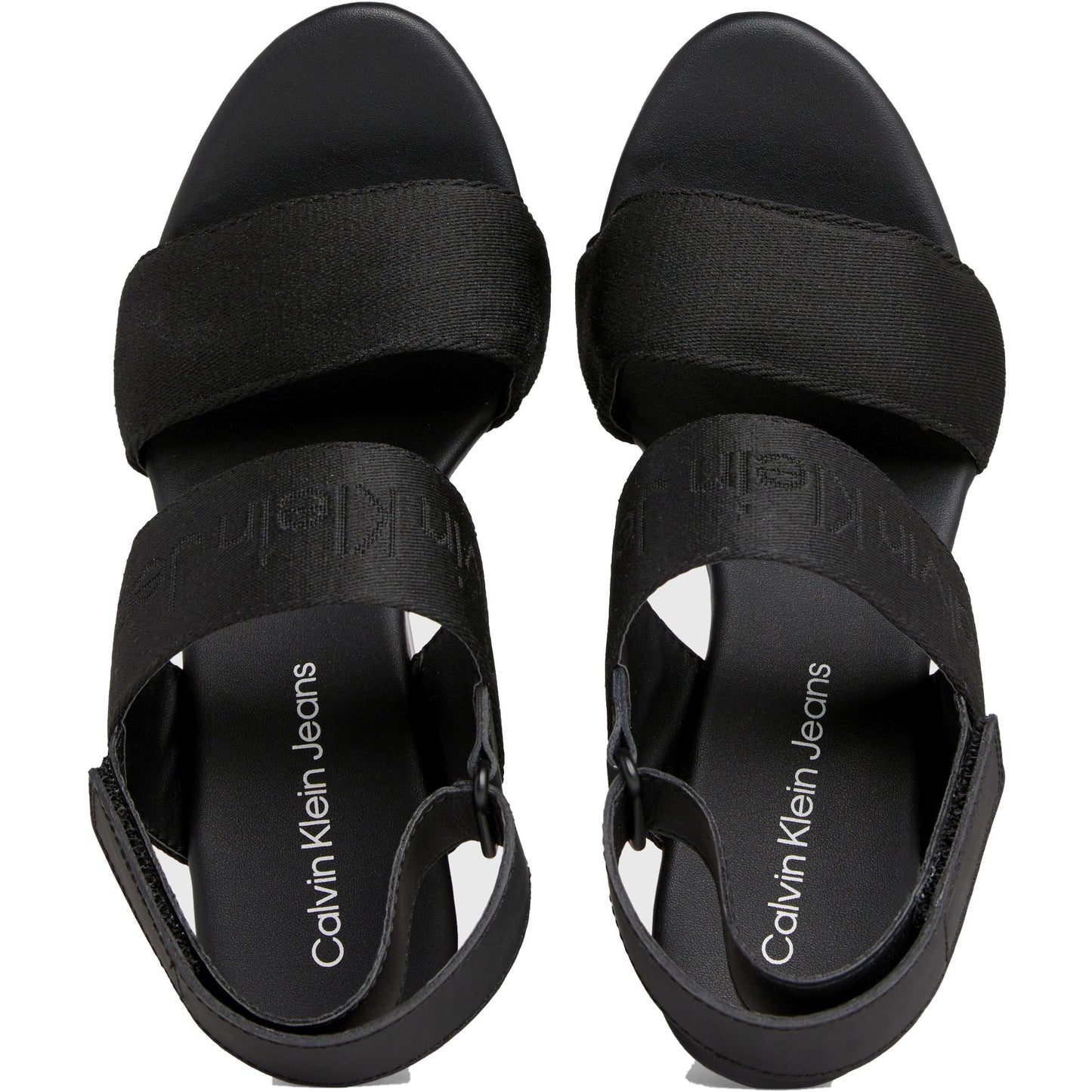 CALVIN KLEIN JEANS basutės moterims, Juoda, Wedge sandal webbing