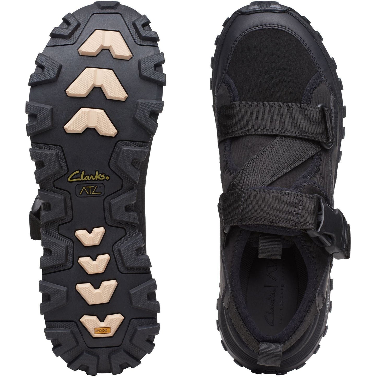 CLARKS moteriškos juodos basutės ATLTrek Strap Sandals