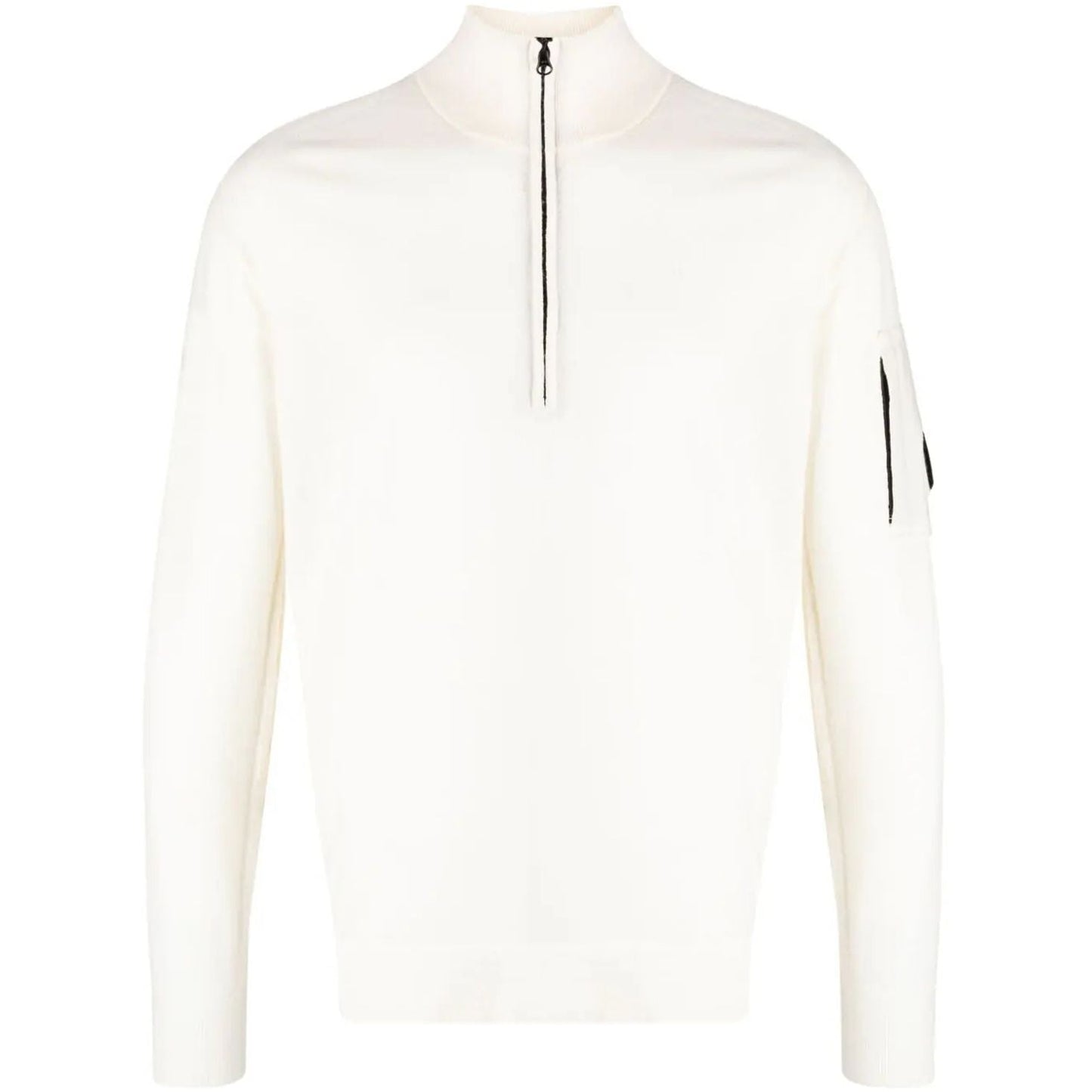 C.P. COMPANY vyriškas baltas megztinis aukštu kaklu Polo collar sweatshirt