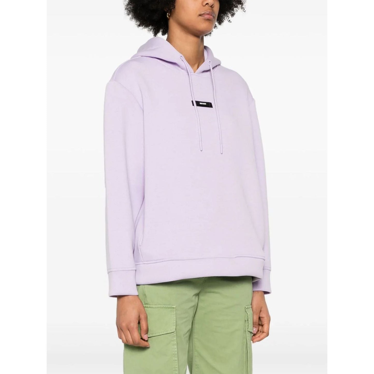 DKNY džemperis moterims, Violetinė, Perforated boyfriend hoodie