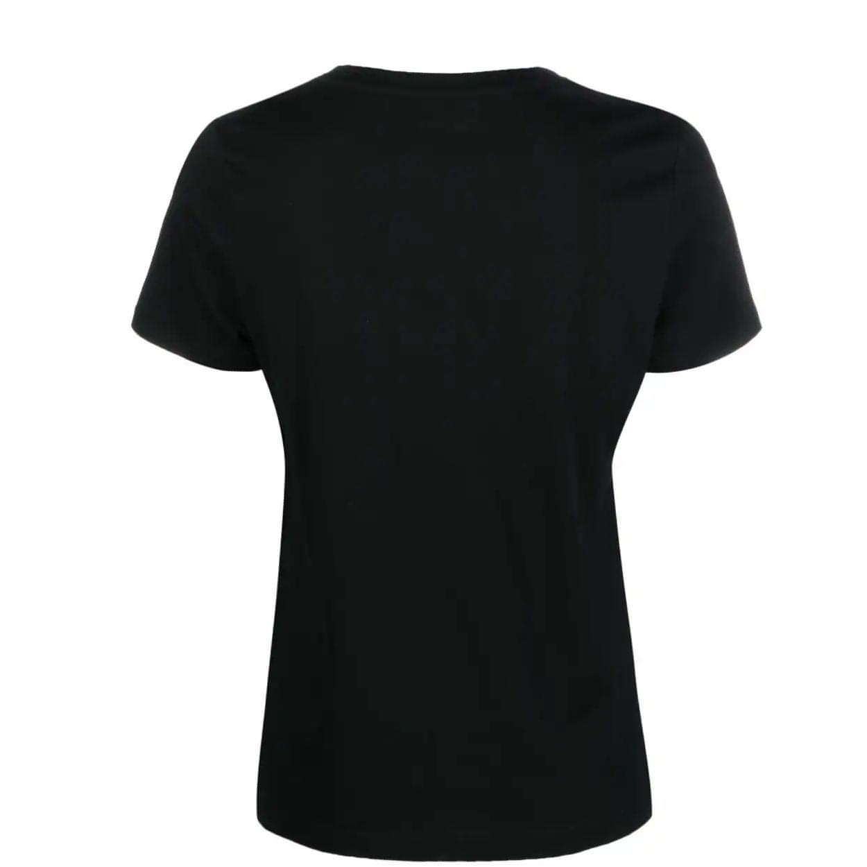 DKNY moteriški juodi marškinėliai Foil logo tee