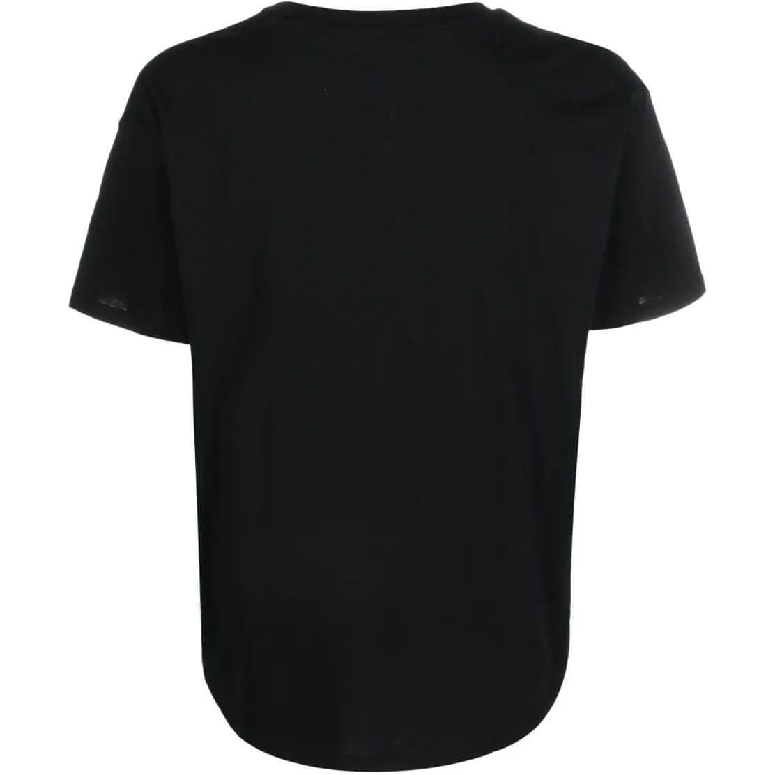 DKNY moteriški juodi marškinėliai Round hem logo t-shirt