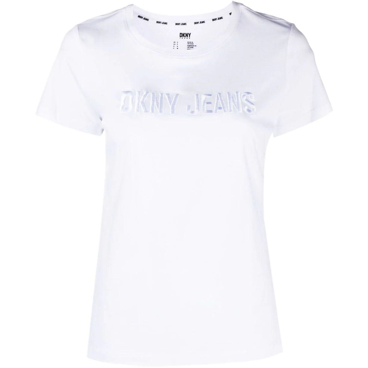 DKNY moteriški balti marškinėliai Dtm emb logo tee