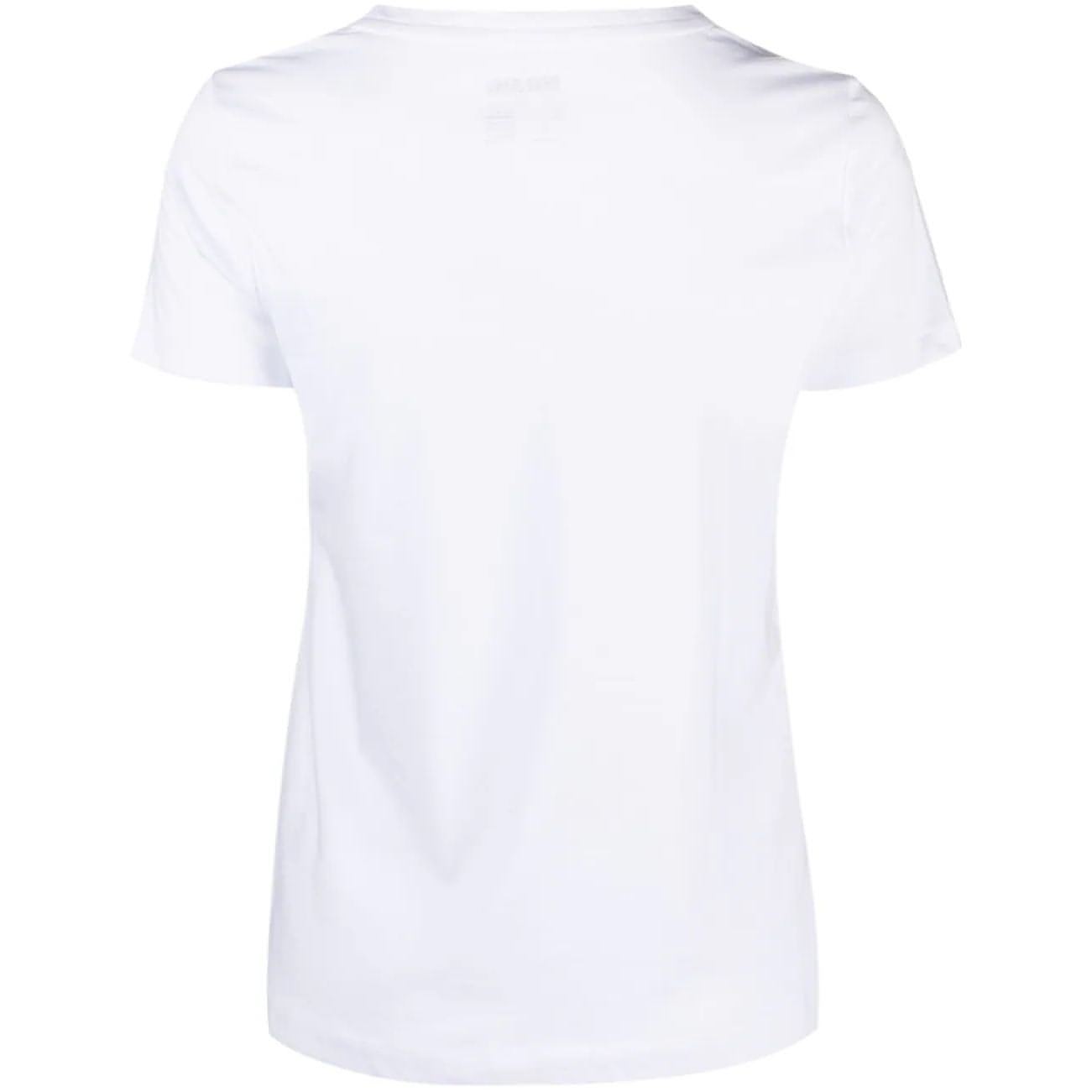 DKNY moteriški balti marškinėliai Heart stud logo tee