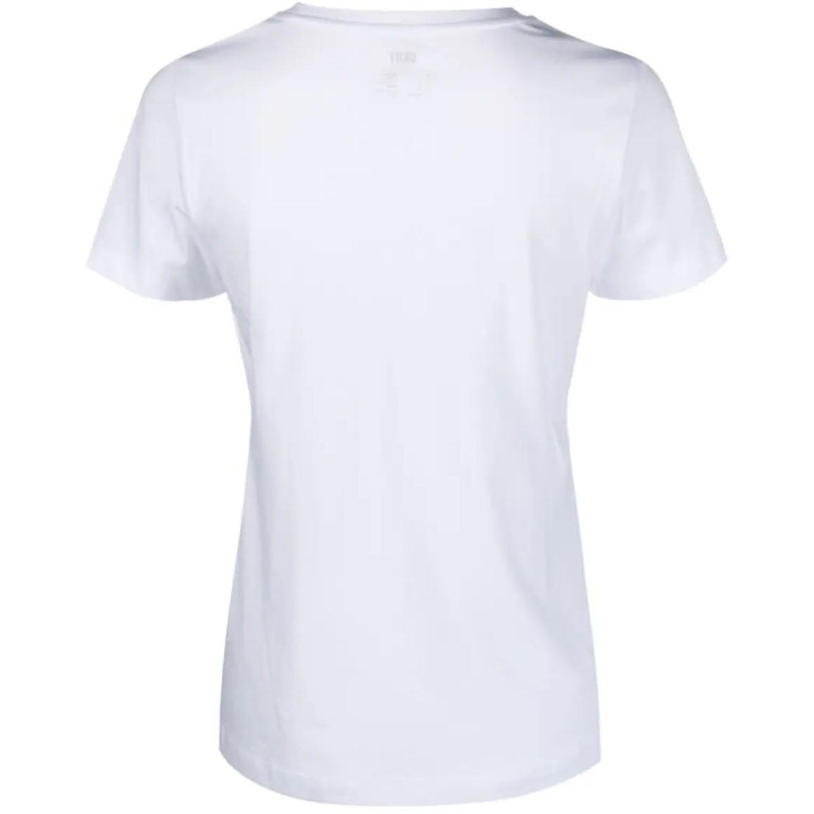 DKNY moteriški balti marškinėliai Tie dye logo tee