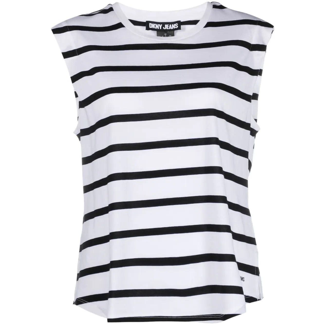 DKNY moteriški balti marškinėliai Stripe t-shirt