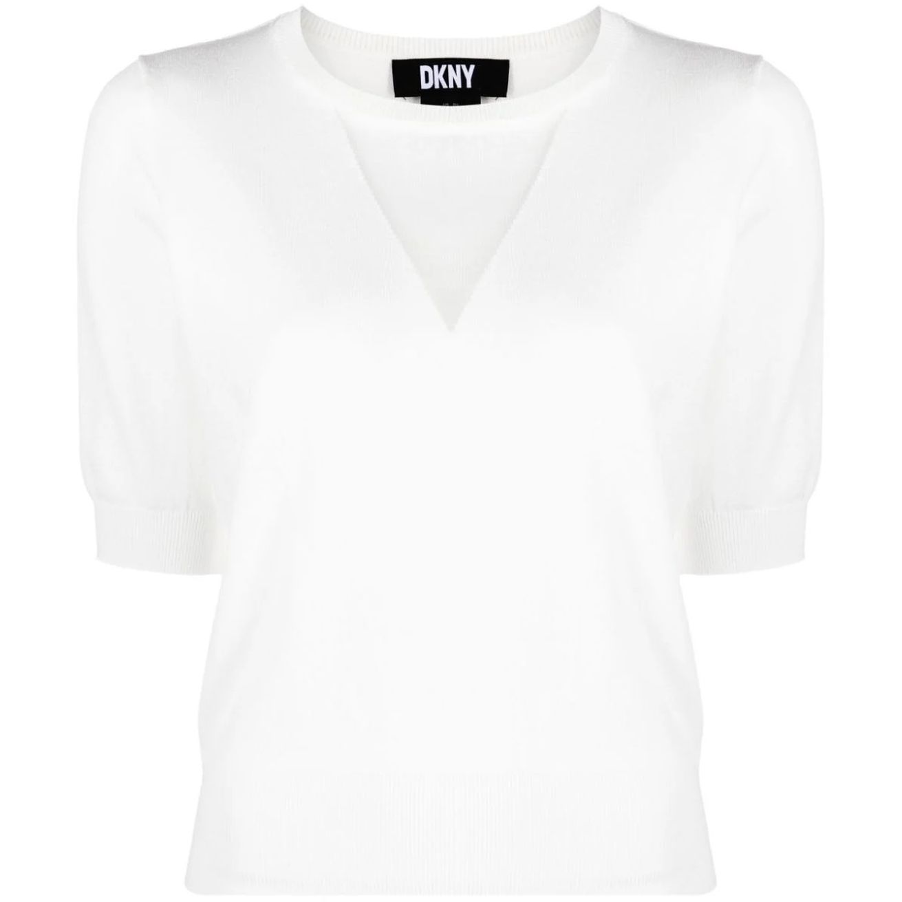 DKNY marškiniai moterims, Balta, S/s mesh v crewneck