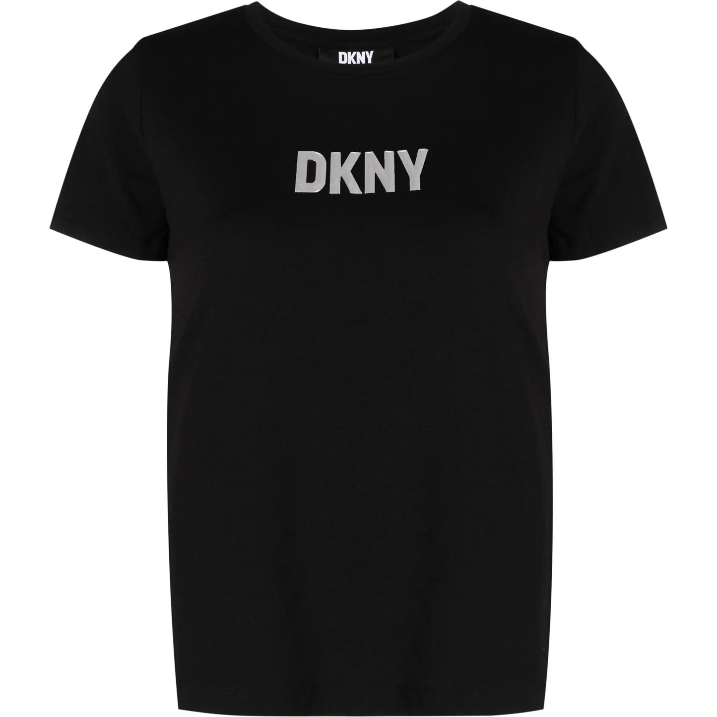 DKNY moteriški juodi marškinėliai S/s reflective logo