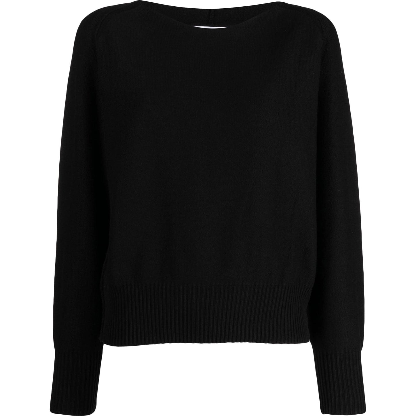 DKNY moteriška juoda megztinis L/s seamed shoulder sweater