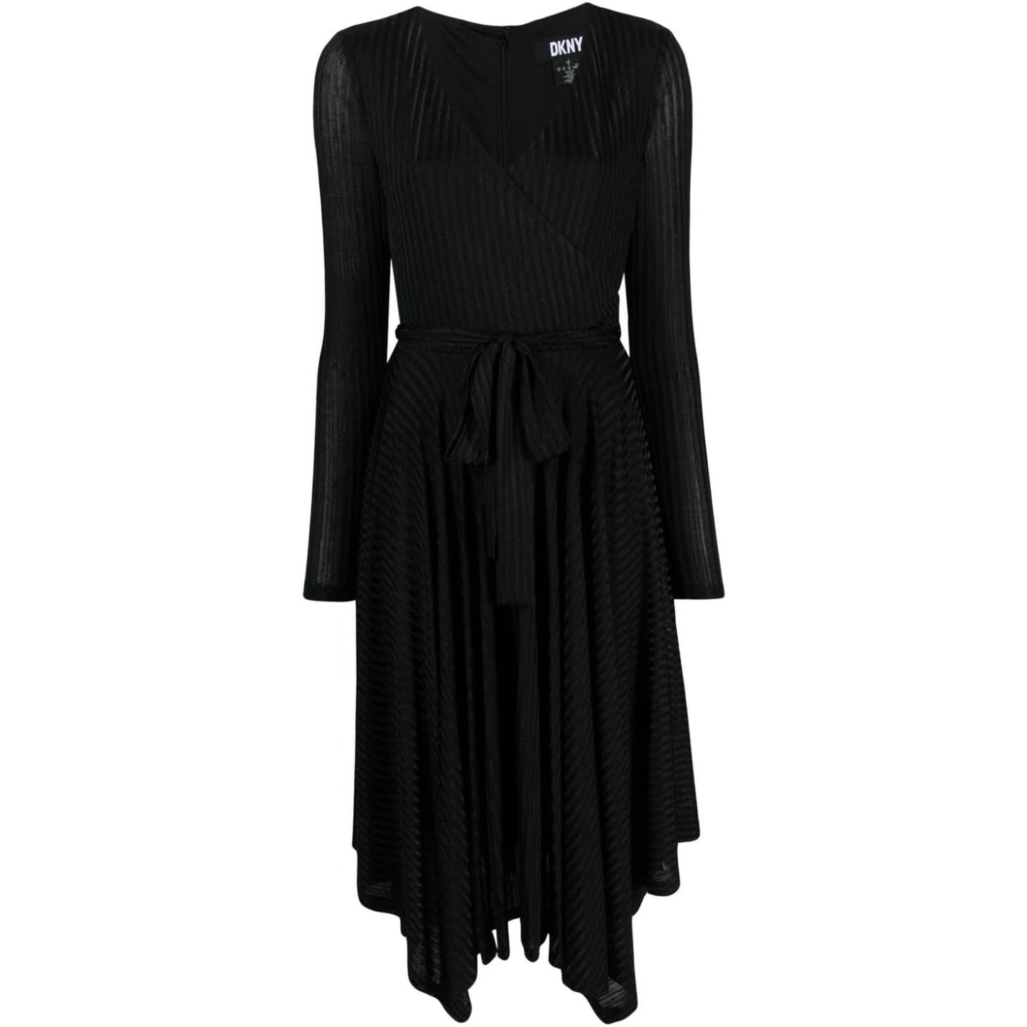 DKNY moteriška juoda suknelė L/s rib hacci dress