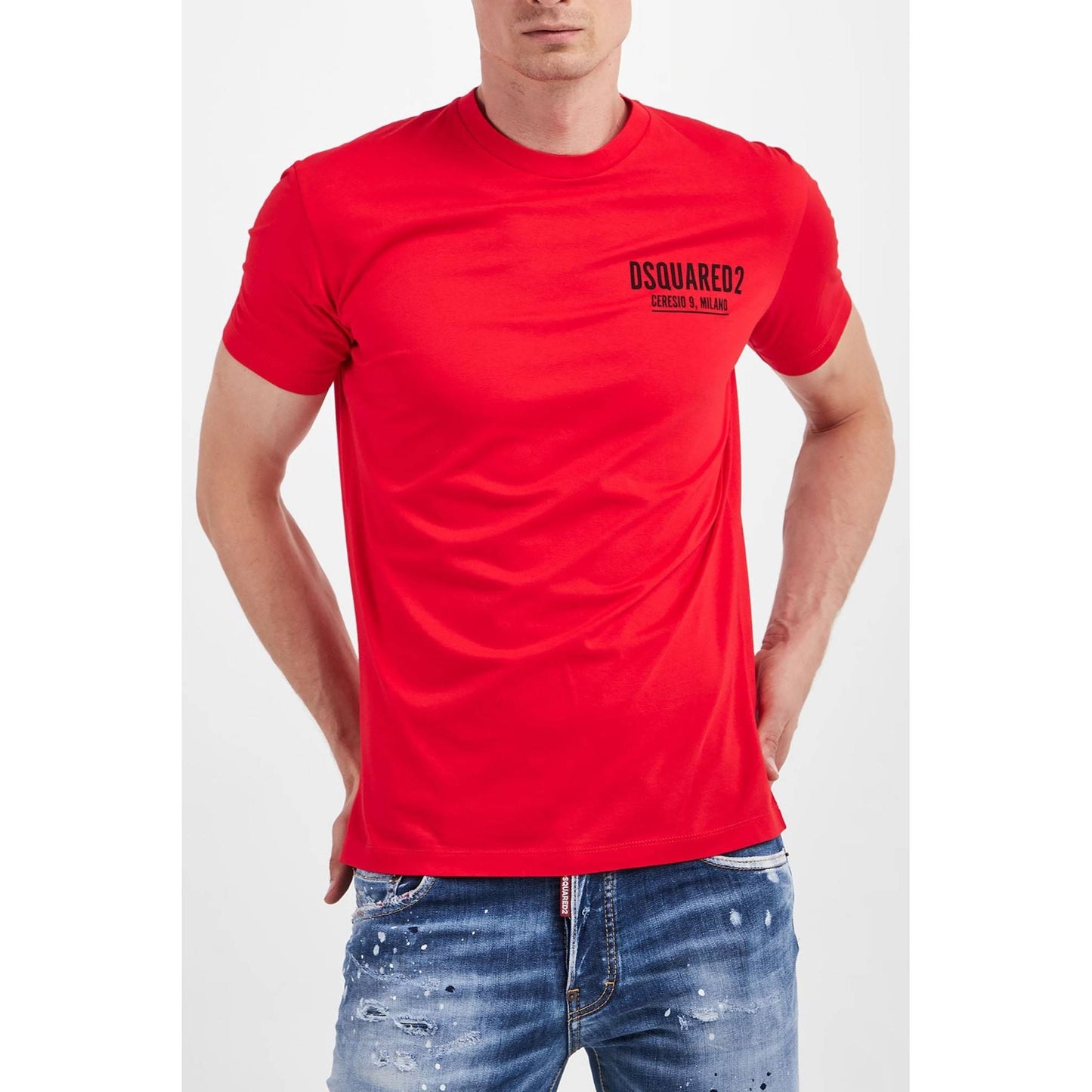 DSQUARED2 vyriški raudoni marškinėliai Short sleeve t-shirt