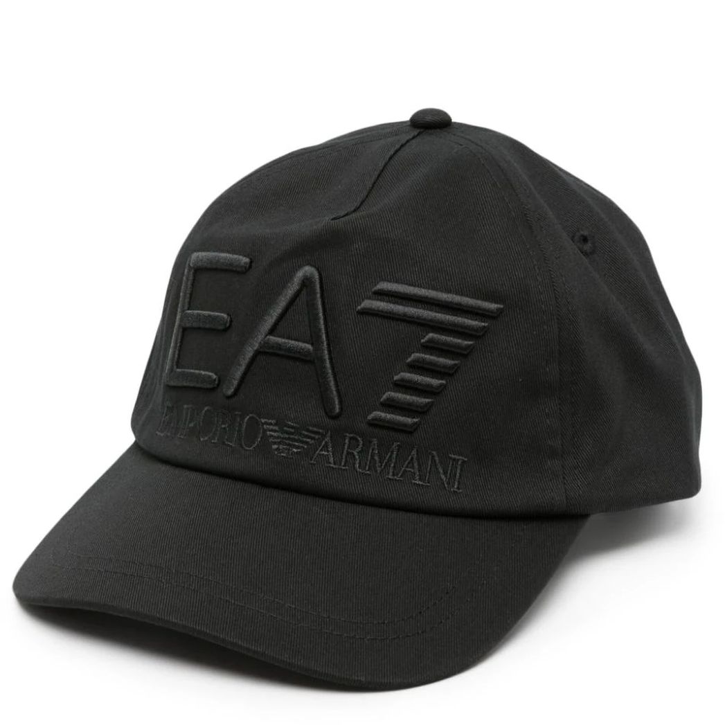 EA7 vyriška/moteriška juoda kepurė su snapeliu Baseball hat