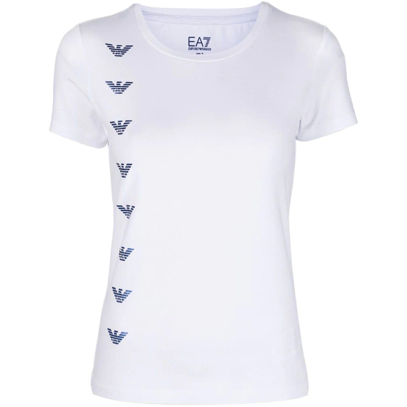EA7 moteriški balti marškinėliai