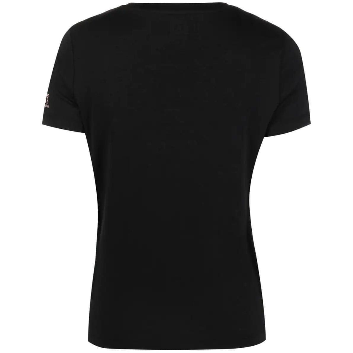 EA7 moteriški juodi marškinėliai