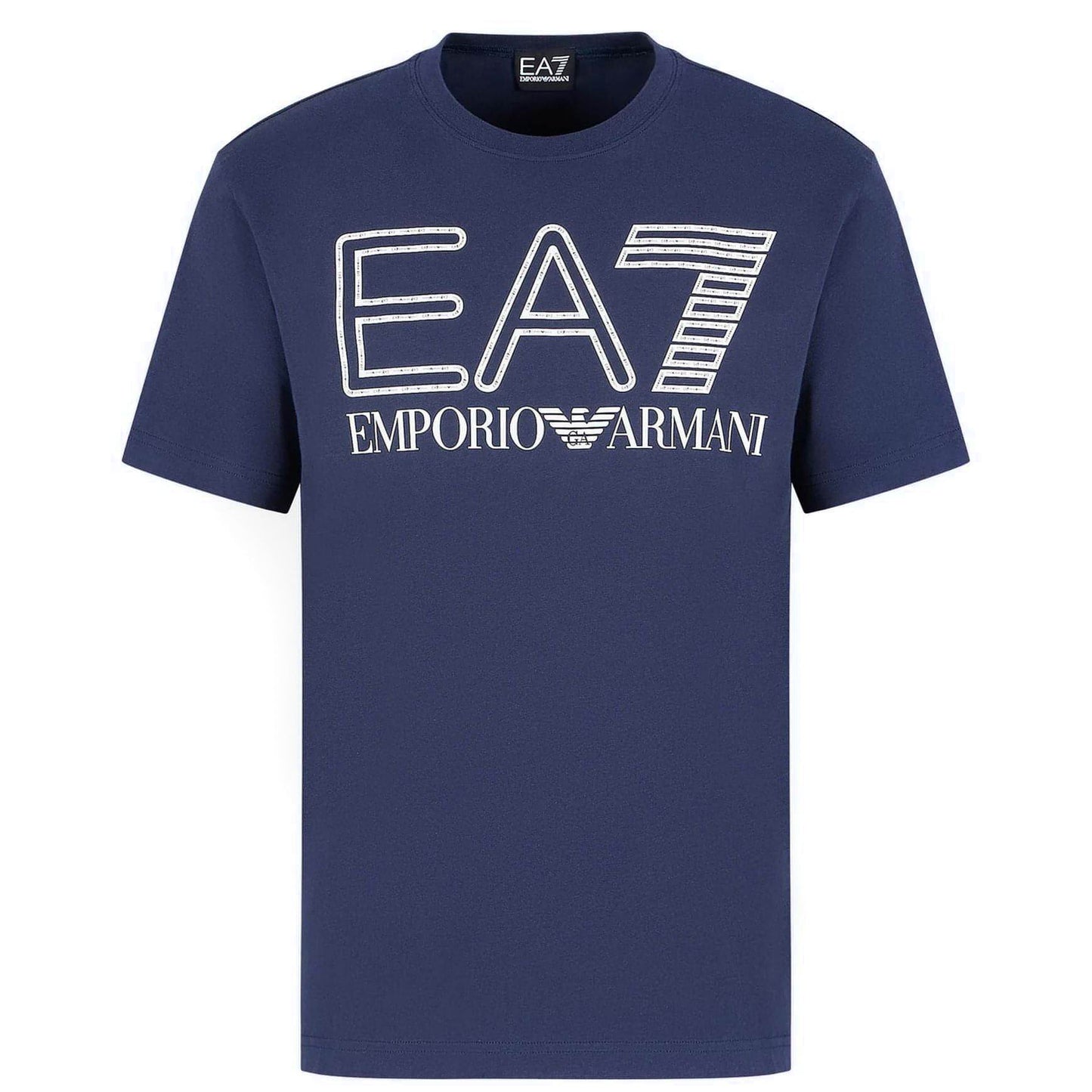EA7 vyriški mėlyni marškinėliai trumpomis rankovėmis T-shirt