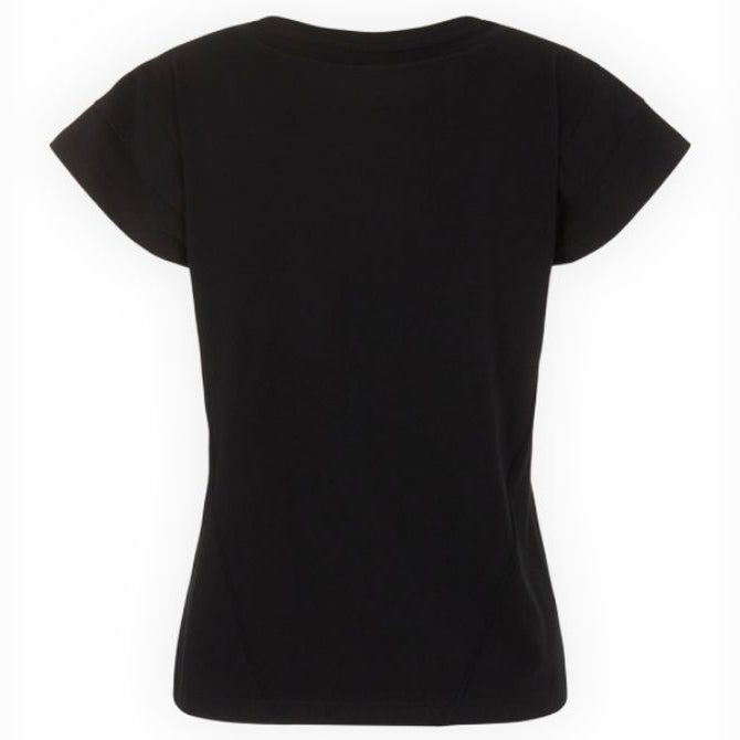 EA7 moteriški juodi marškinėliai trumpomis rankovėmis T-shirt