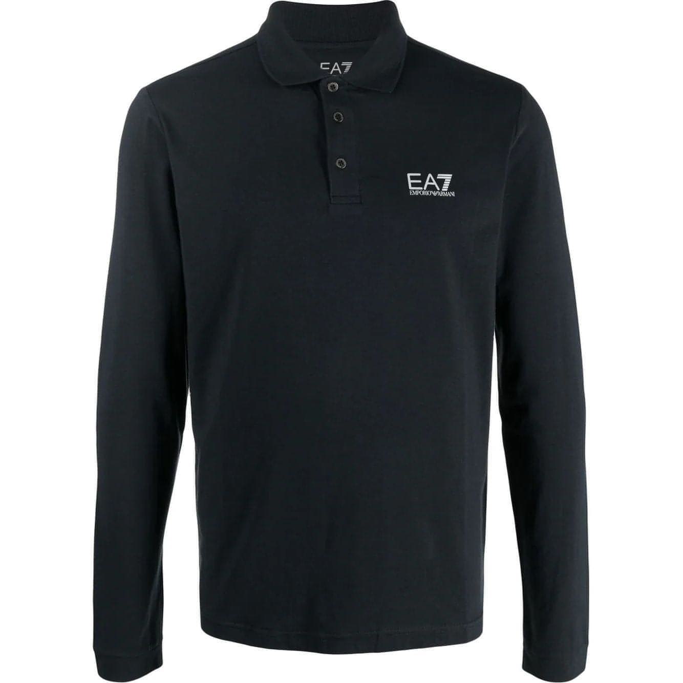 EA7 vyriški mėlyni marškinėliai ilgomis rankovėmis