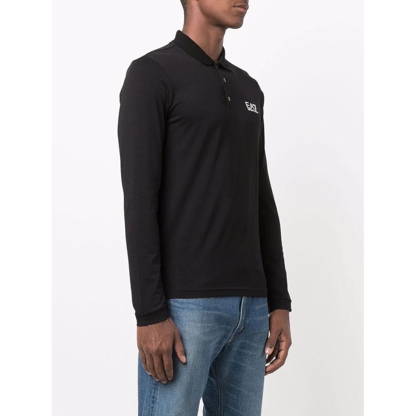 EA7 vyriški juodi marškinėliai ilgomis rankovėmis