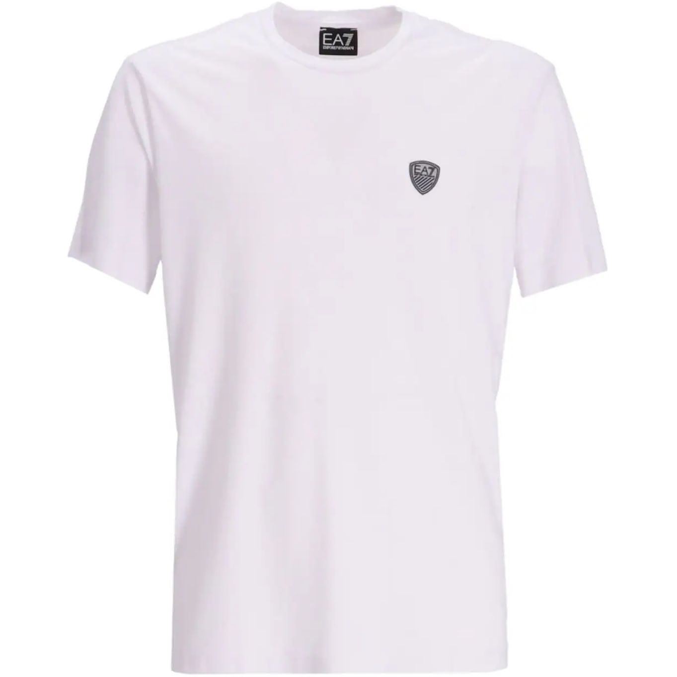 EA7 vyriški balti marškinėliai trumpomis rankovėmis T-shirt