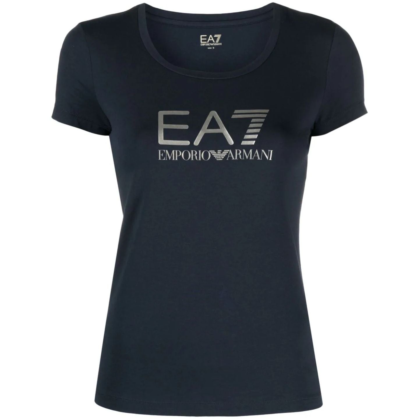 EA7 moteriški mėlyni marškinėliai trumpomis rankovėmis T-shirt