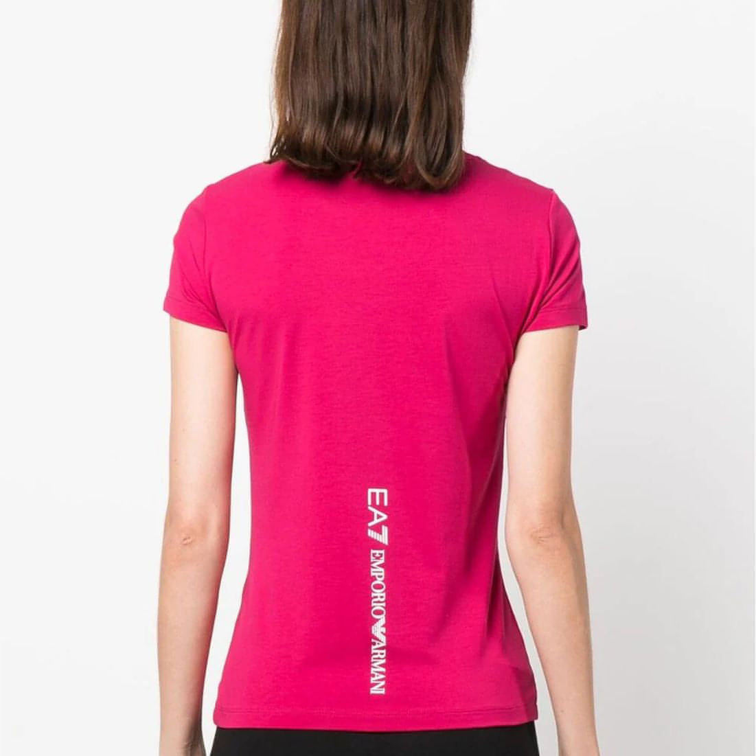 EA7 moteriški rožiniai marškinėliai trumpomis rankovėmis T-shirt