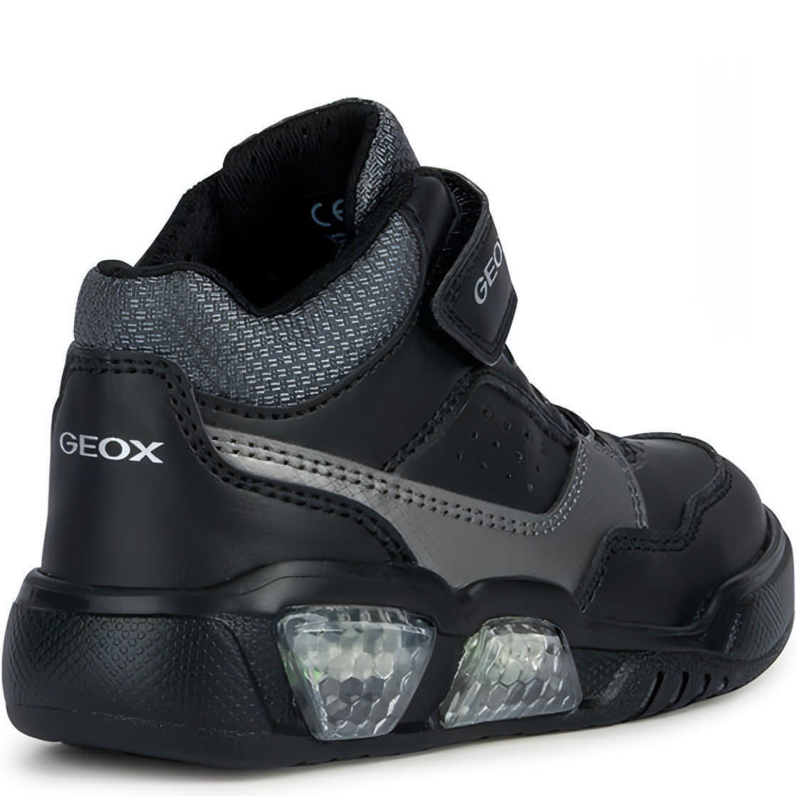 GEOX vaikiški juodi laisvalaikio bateliai berniukams Illuminus sport shoe