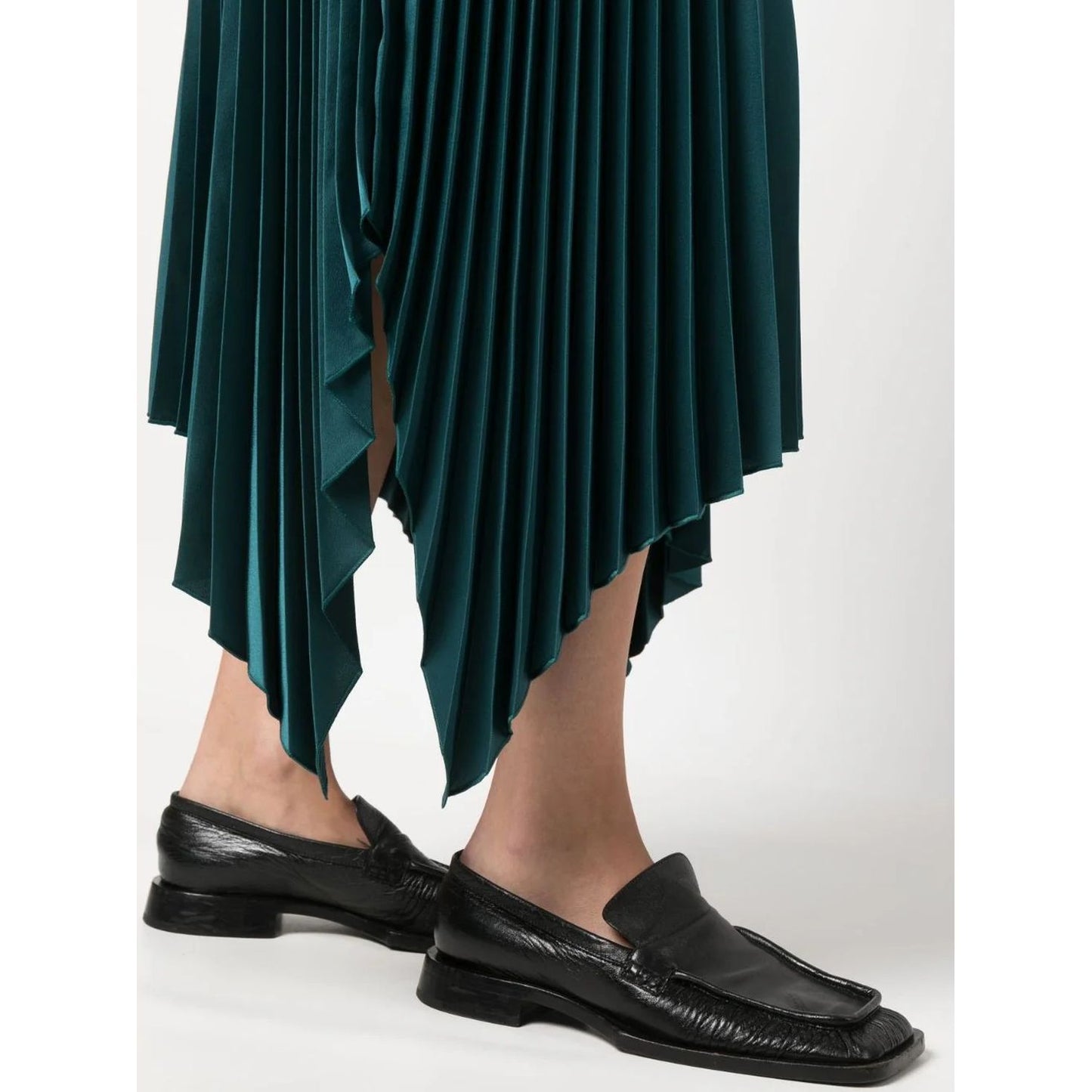 JOSEPH moteriškas žalias sijonas Ade knit weave plisse skirt