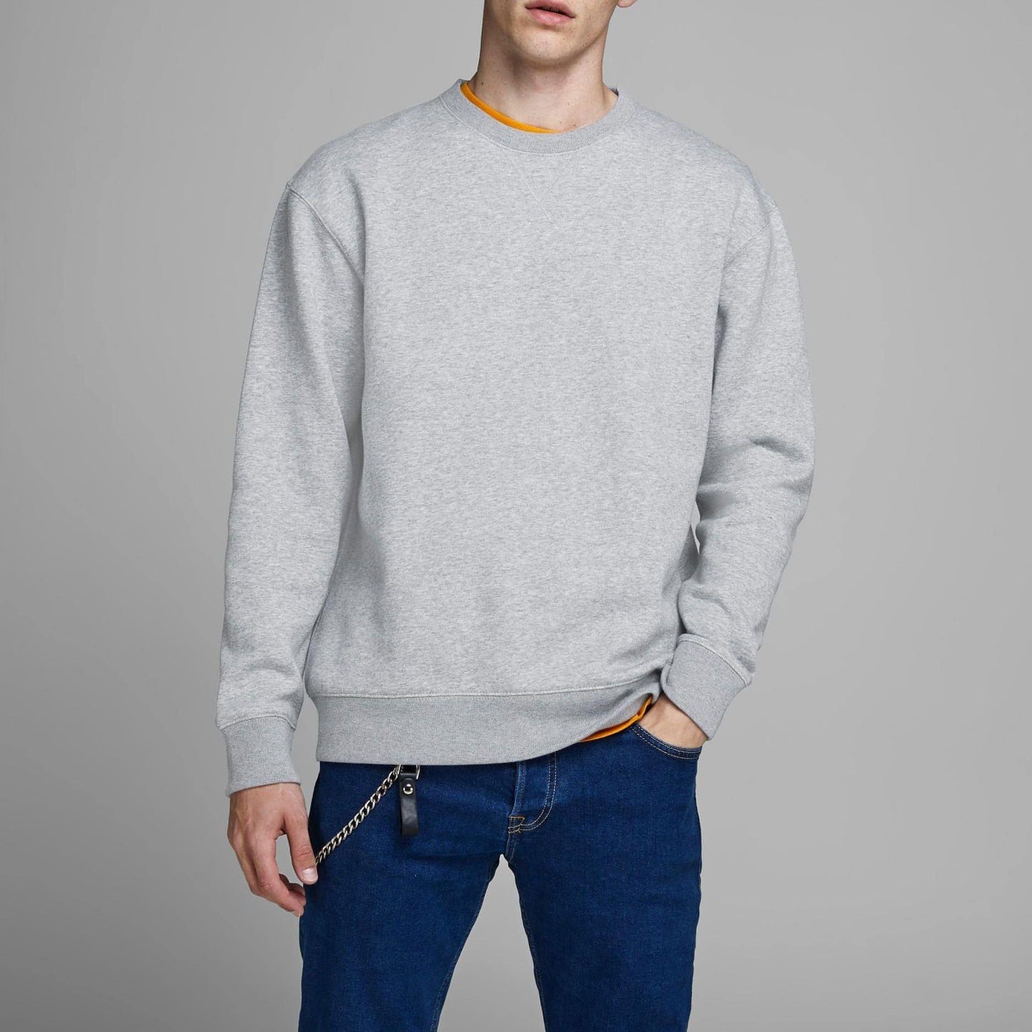 JACK & JONES vyriškas pilkas džemperis ESSENTIALS