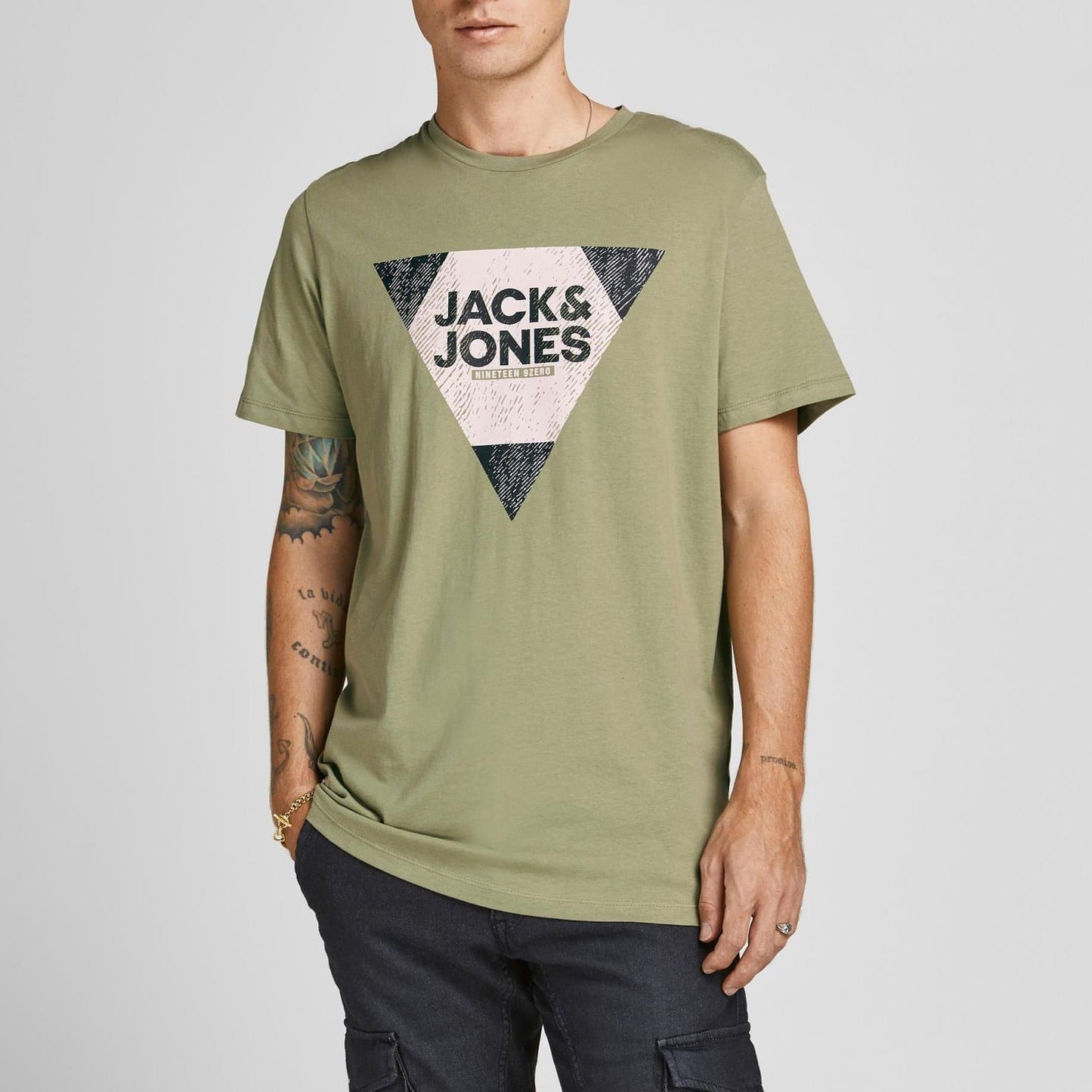 JACK & JONES vyriški žali marškinėliai CORE