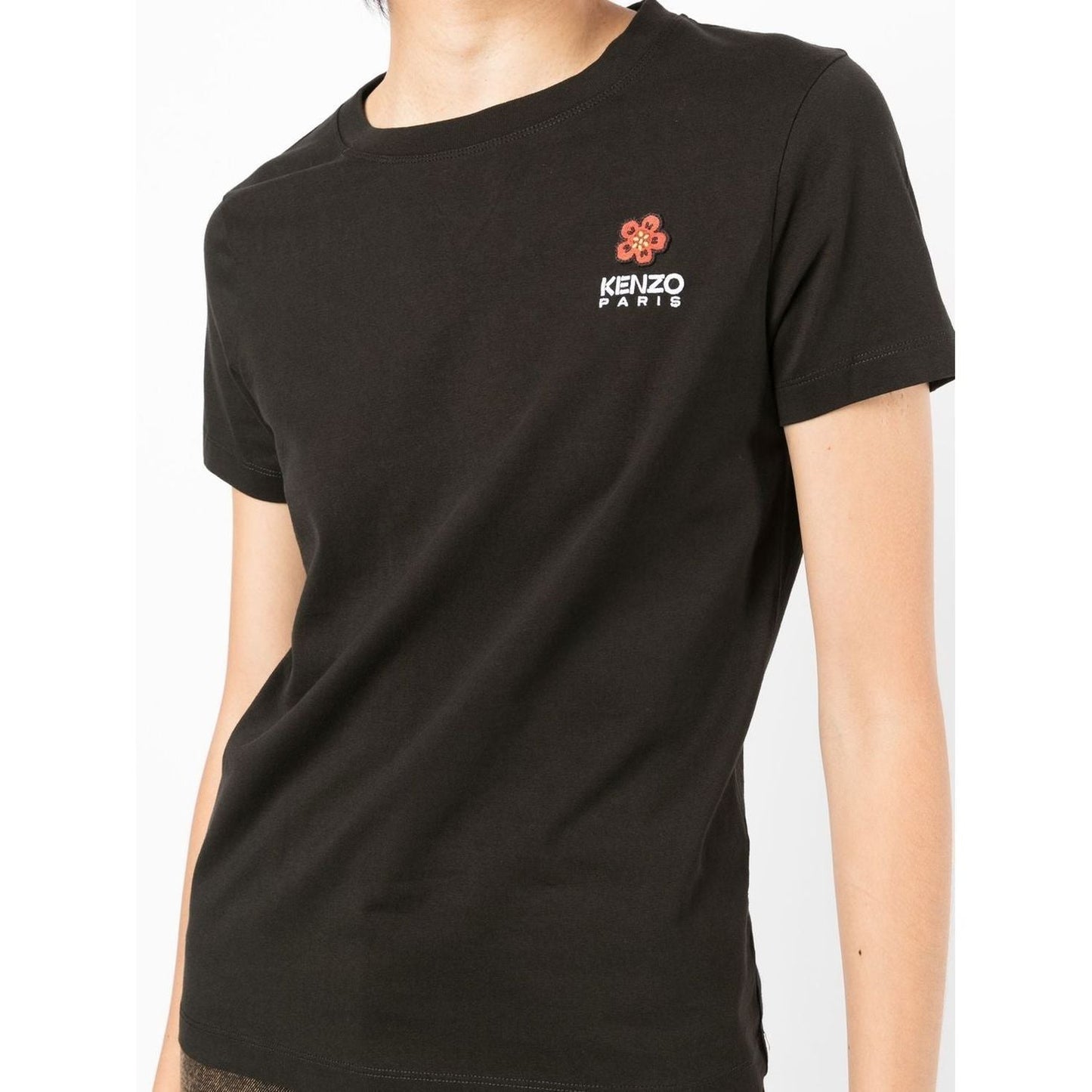 KENZO moteriški juodi marškinėliai trumpomis rankovėmis Crest logo classic t-shirt