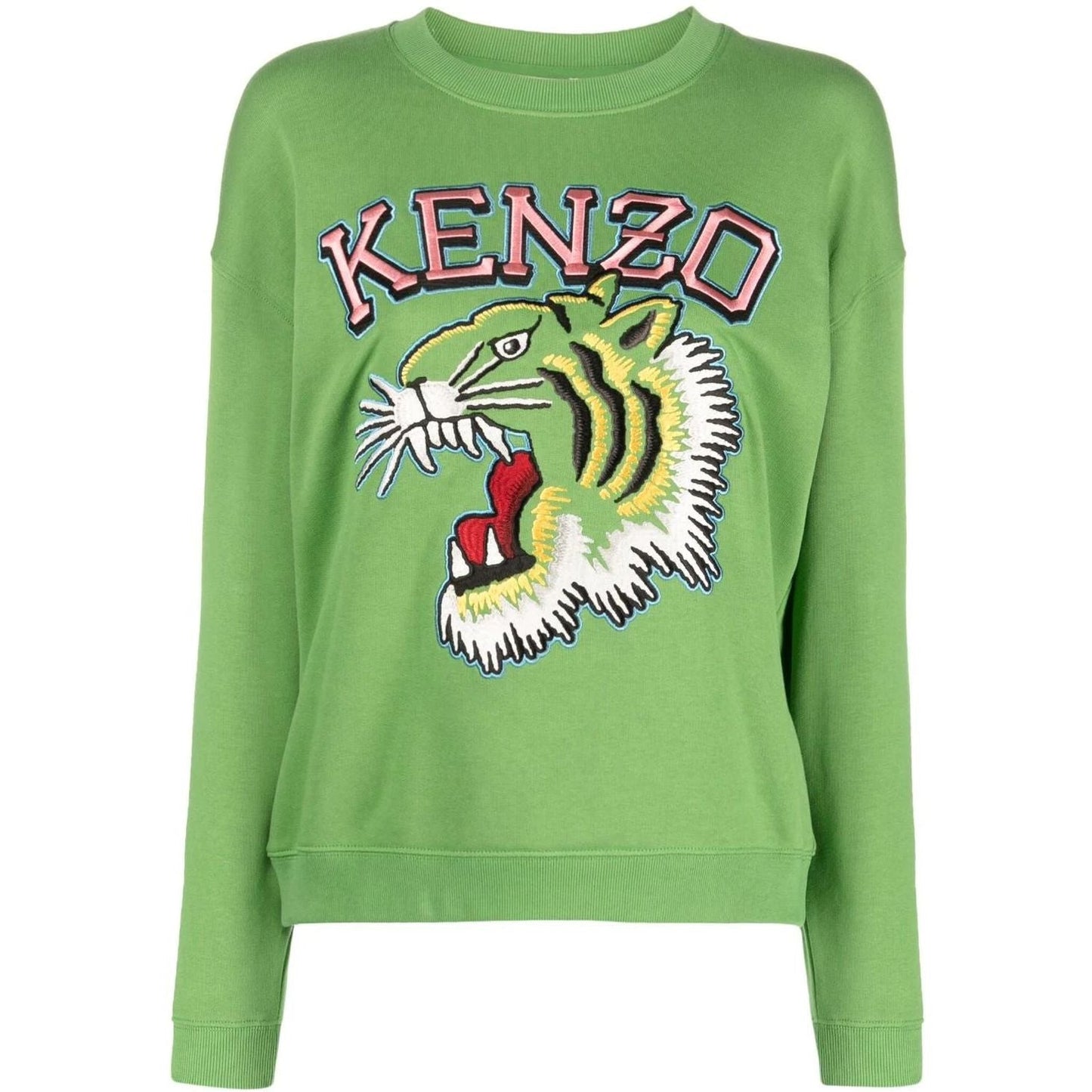 KENZO moteriškas žalias megztinis Tiger varsity sweatshirt