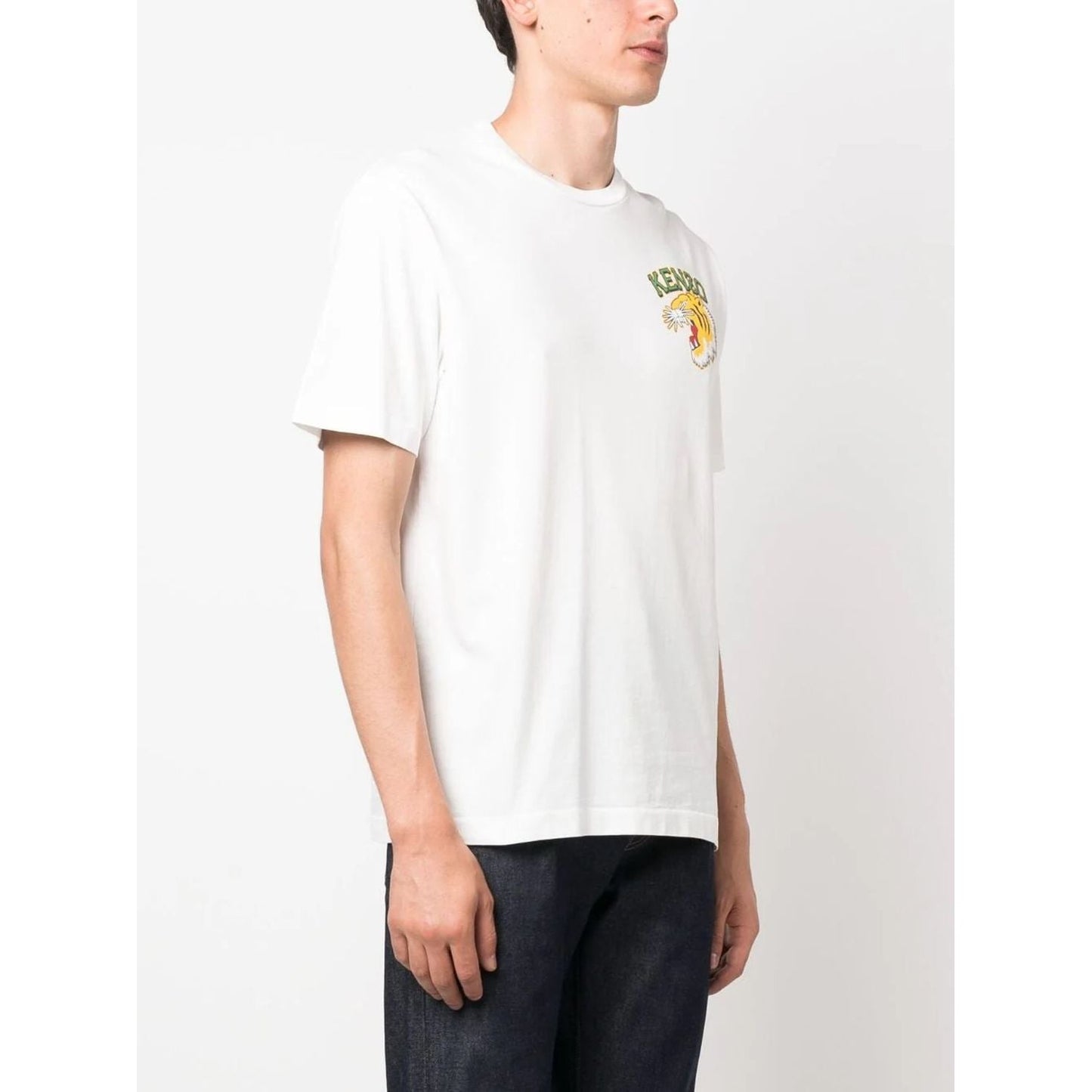 KENZO vyriški balti marškinėliai trumpomis rankovėmis Tiger varsity classic t-shirt