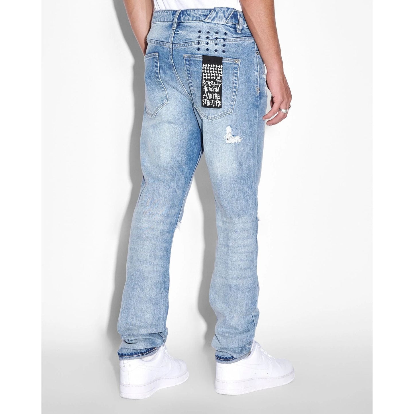KSUBI vyriški mėlyni džinsai Chitch self repair jeans