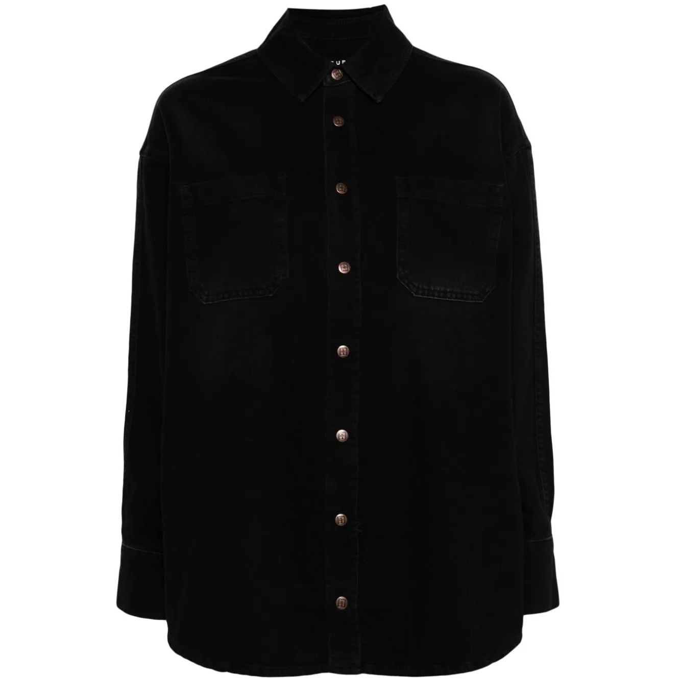KSUBI moteriški juodi marškiniai ilgomis rankovėmis Oversized shirt faded