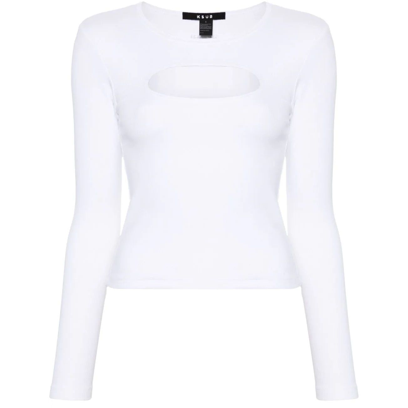 KSUBI moteriški balti marškinėliai  ilgomis rankovėmis Switch tee white