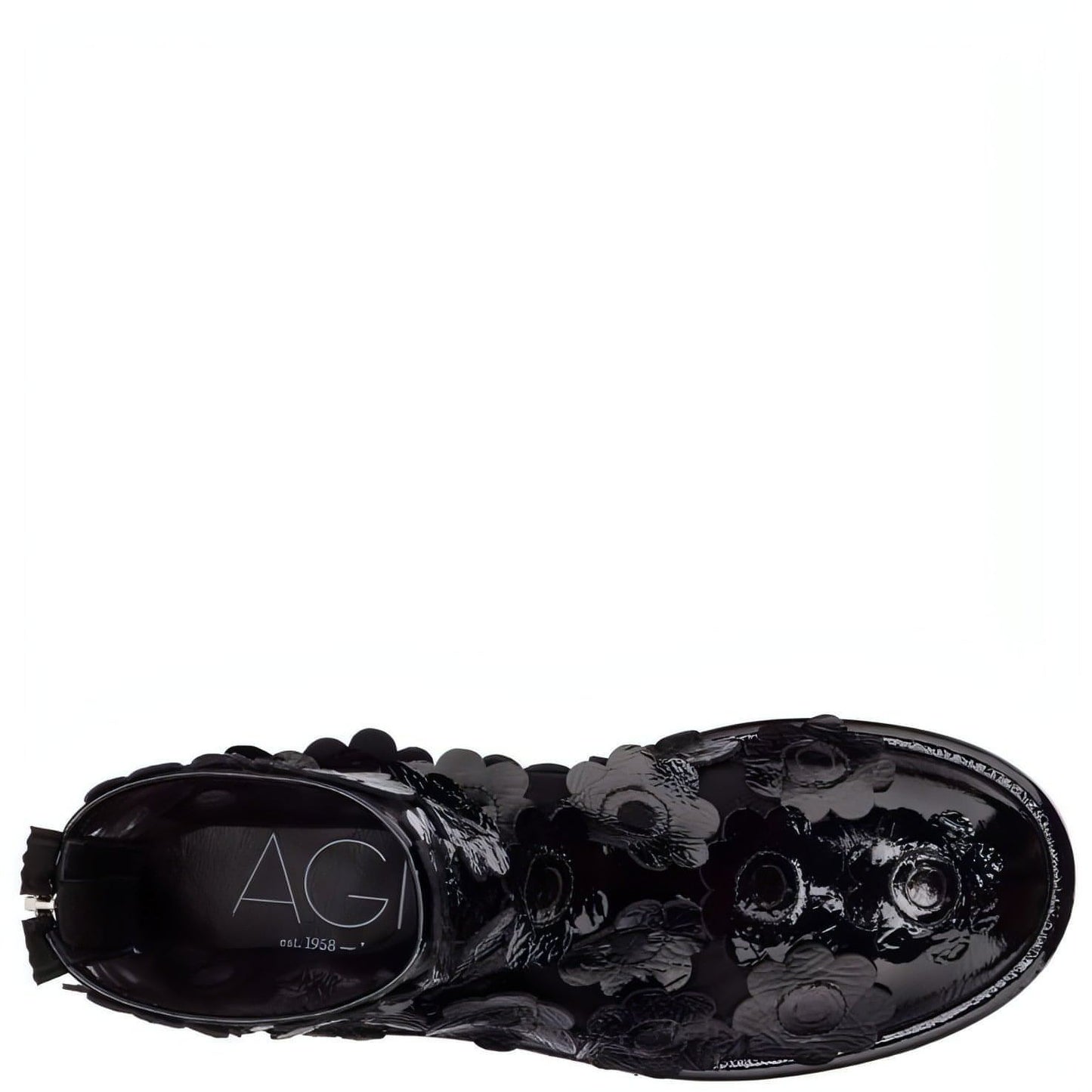 AGL moteriški juodi batai - aulinukai ALISON FLOWERS BOOTIES