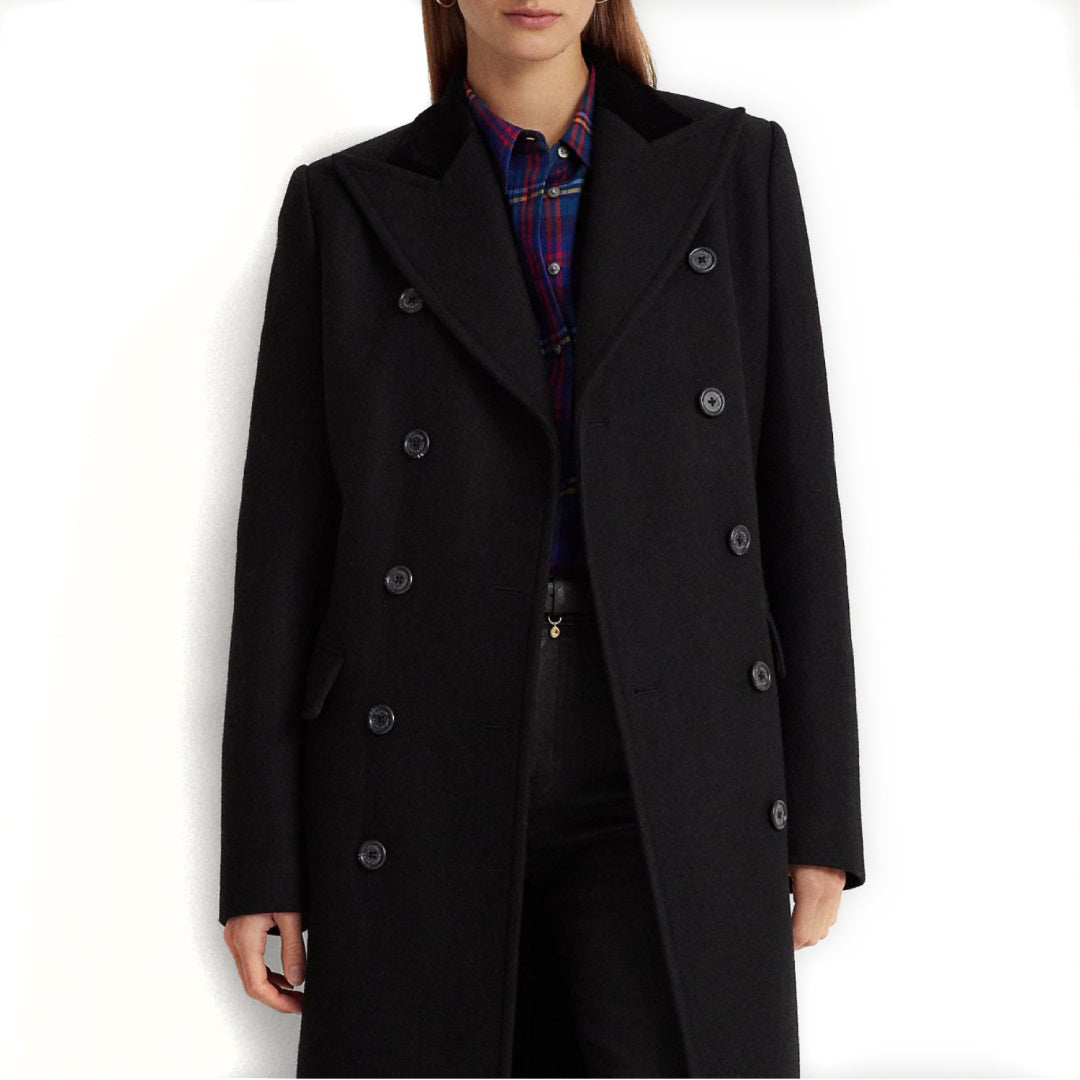 LAUREN RALPH LAUREN moteriškas juodas paltas Eldridge lined coat