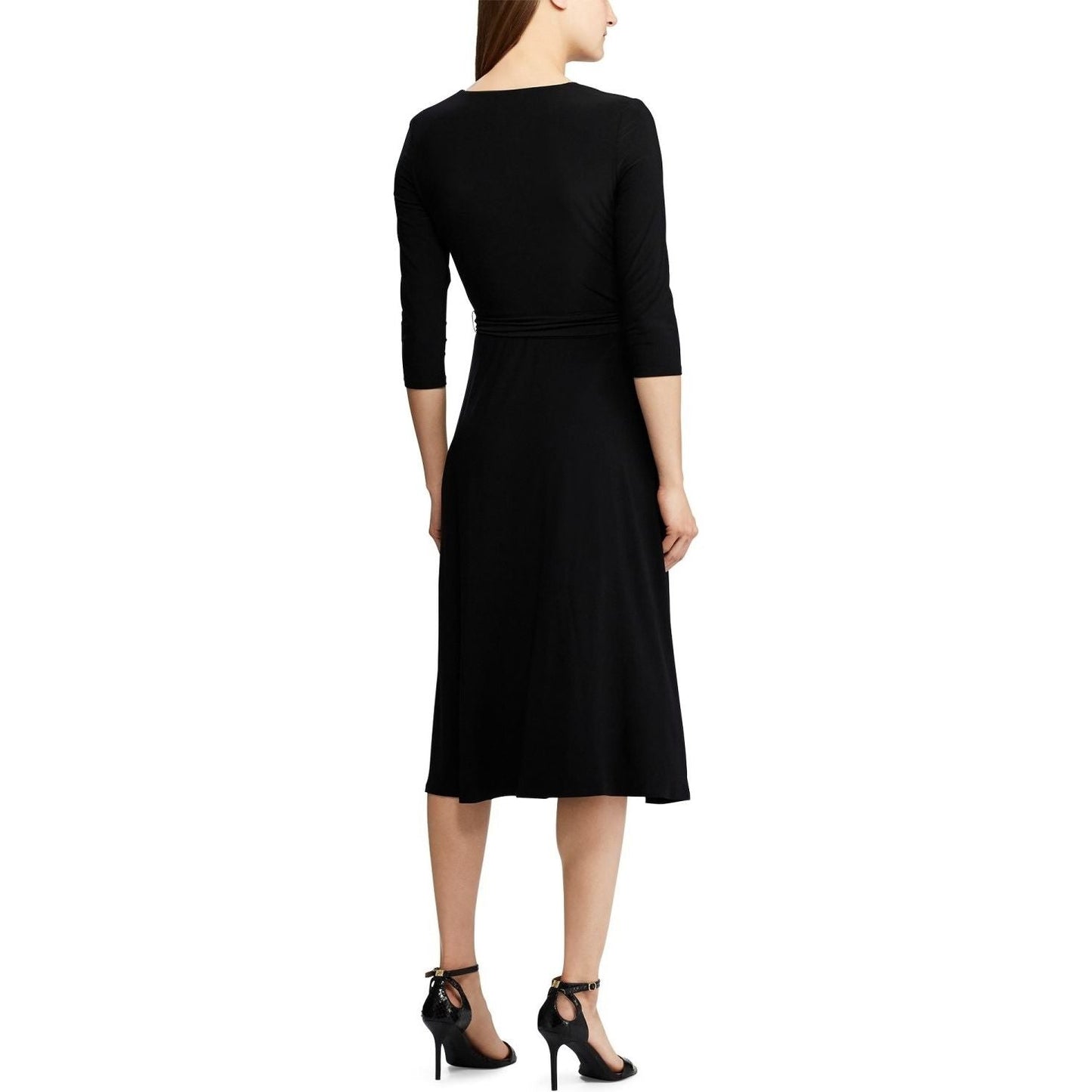 LAUREN RALPH LAUREN moteriška juoda suknelė Carlyna 3/4 sleeve day dress