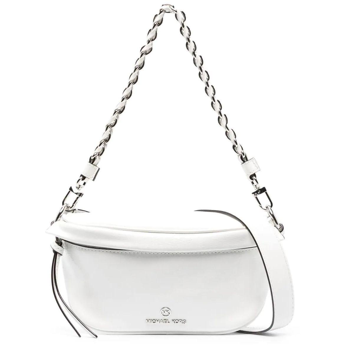 MICHAEL KORS moteriška balta rankinė per petį XS sling messenger bag