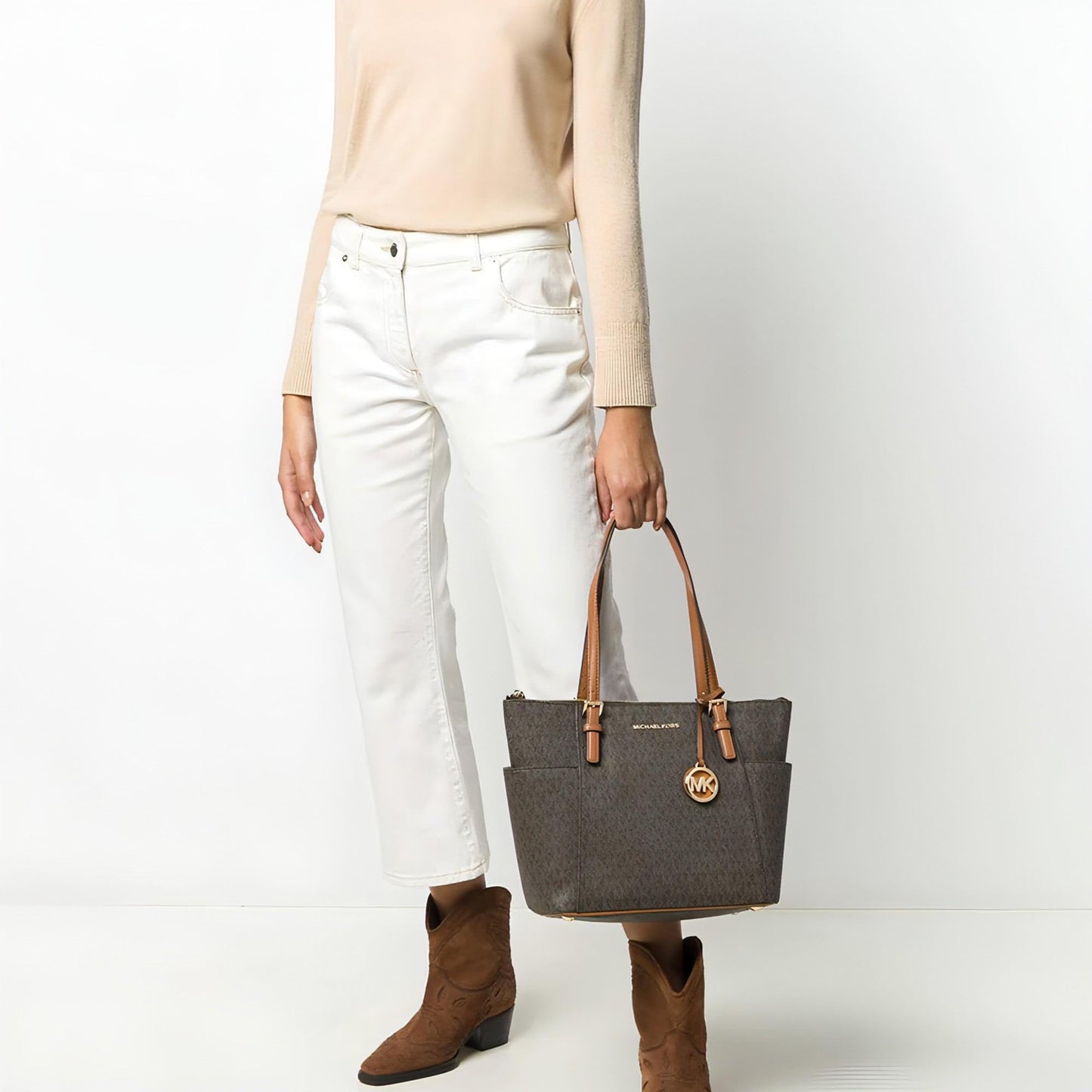 MICHAEL KORS moteriška ruda rankinė Top-zip tote bag