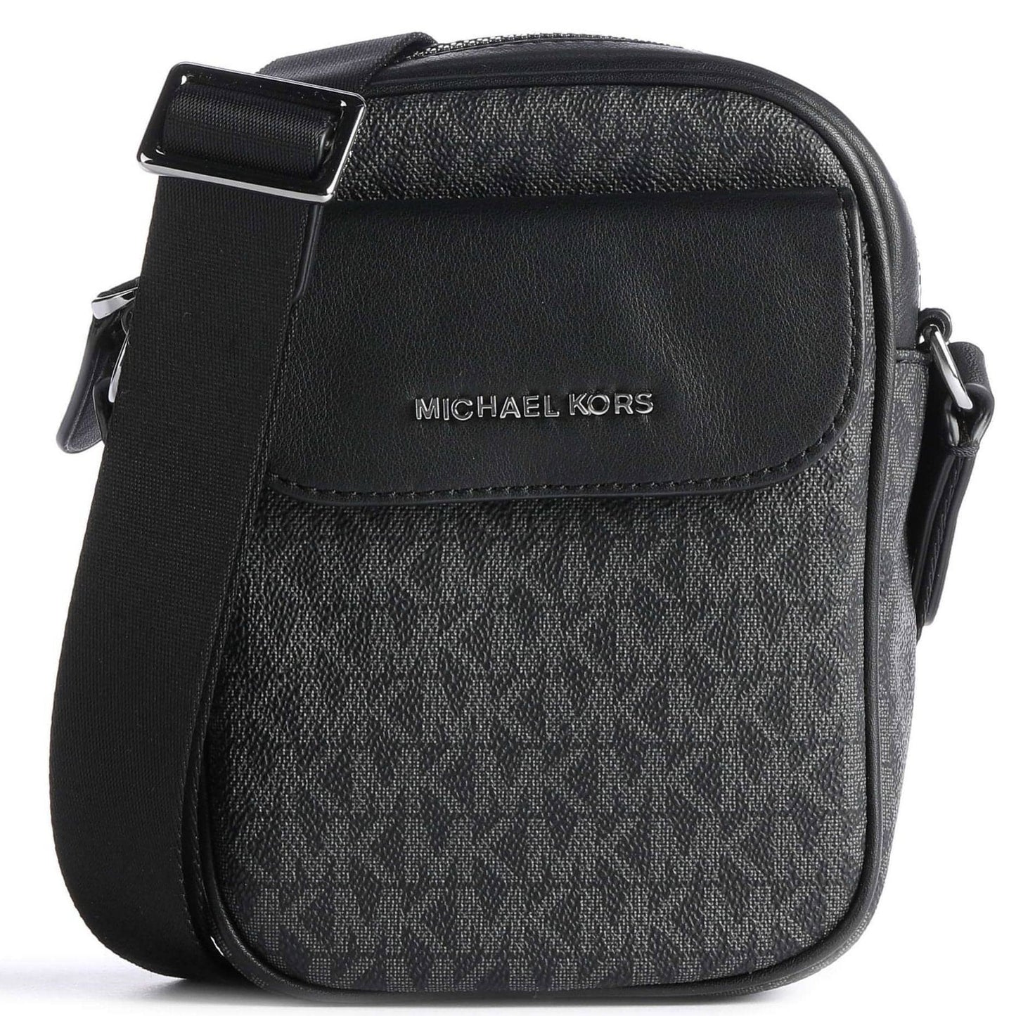 MICHAEL KORS vyriška juoda rankinė per petį Flap logo phone crossbody