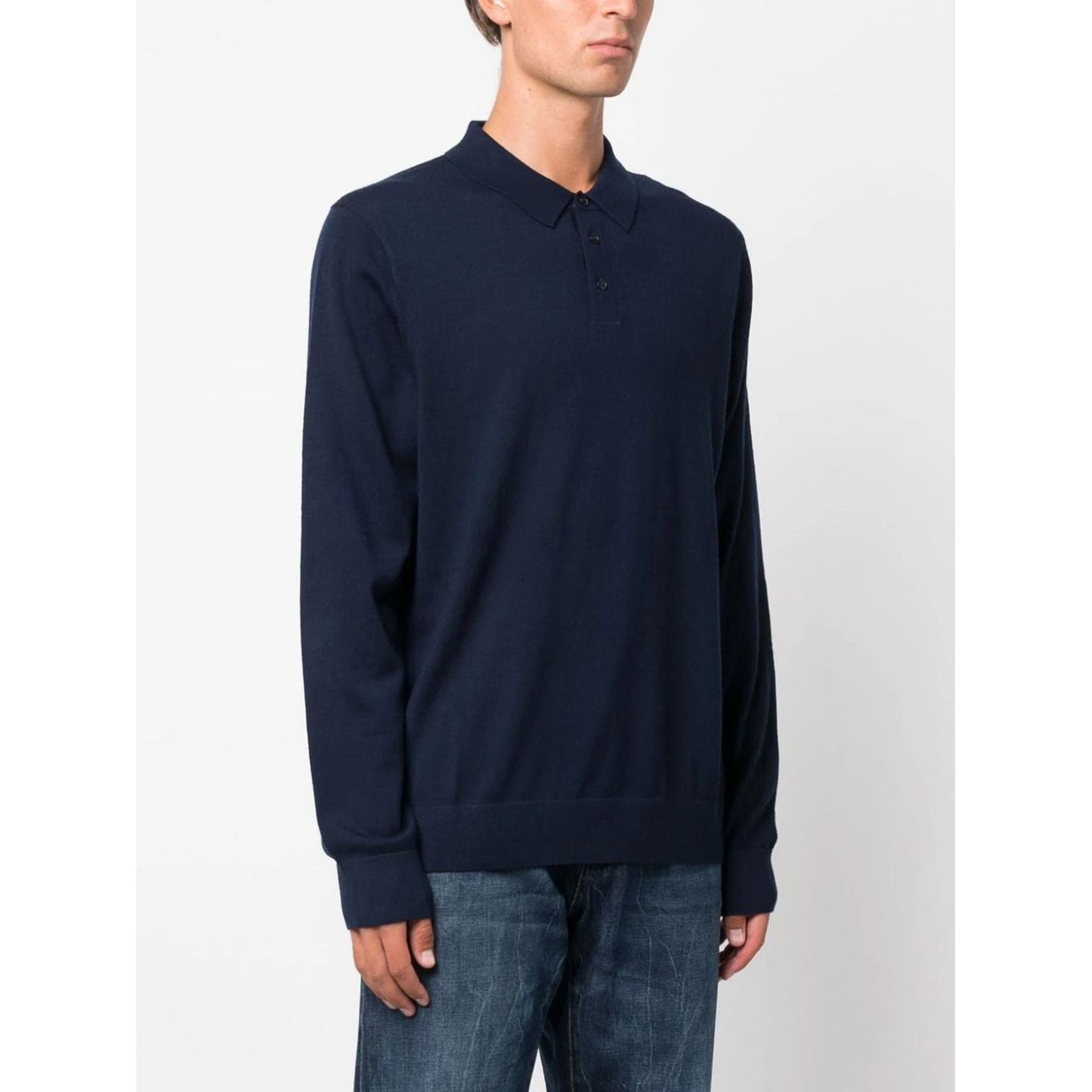 MICHAEL KORS vyriškas mėlynas megztinis Core merino polo shirt