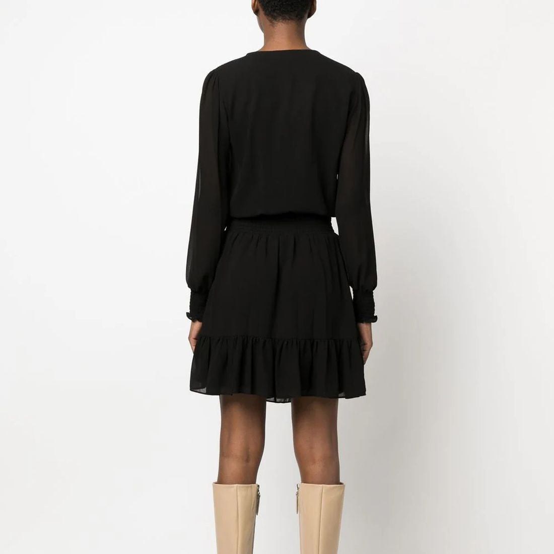 MICHAEL KORS moteriška juoda suknelė Solid ruffle dress