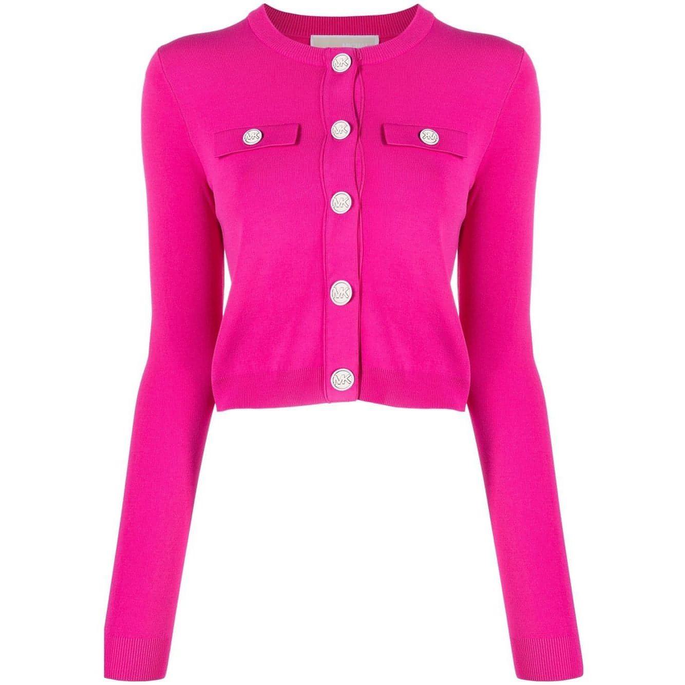 MICHAEL KORS moteriškas rožinis švarkelis Eco snap crop jacket